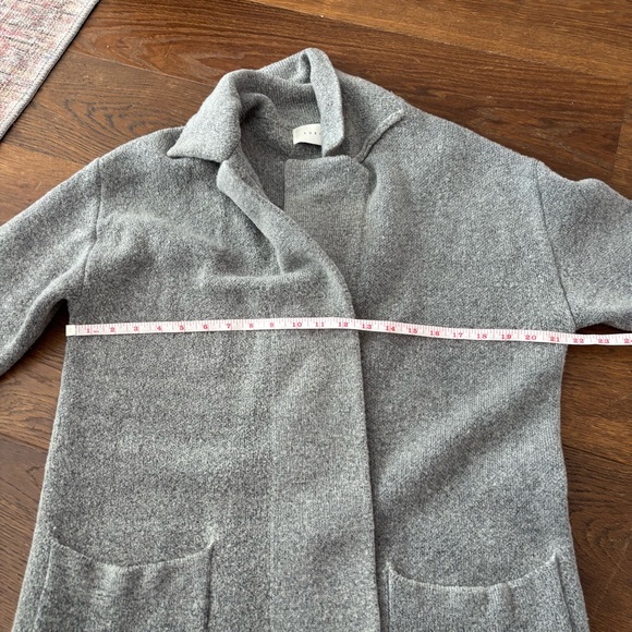 Lush Wool Gray Open Front Long Sweater Coat - Picture 12 of 15